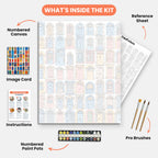 Vibrant Door Collection Paint by Numbers Kit – includes numbered canvas, paint pots, brushes, and instructions