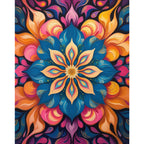 Vibrant Floral Abstract Paint by Numbers Kit design preview showing the full artwork layout before painting