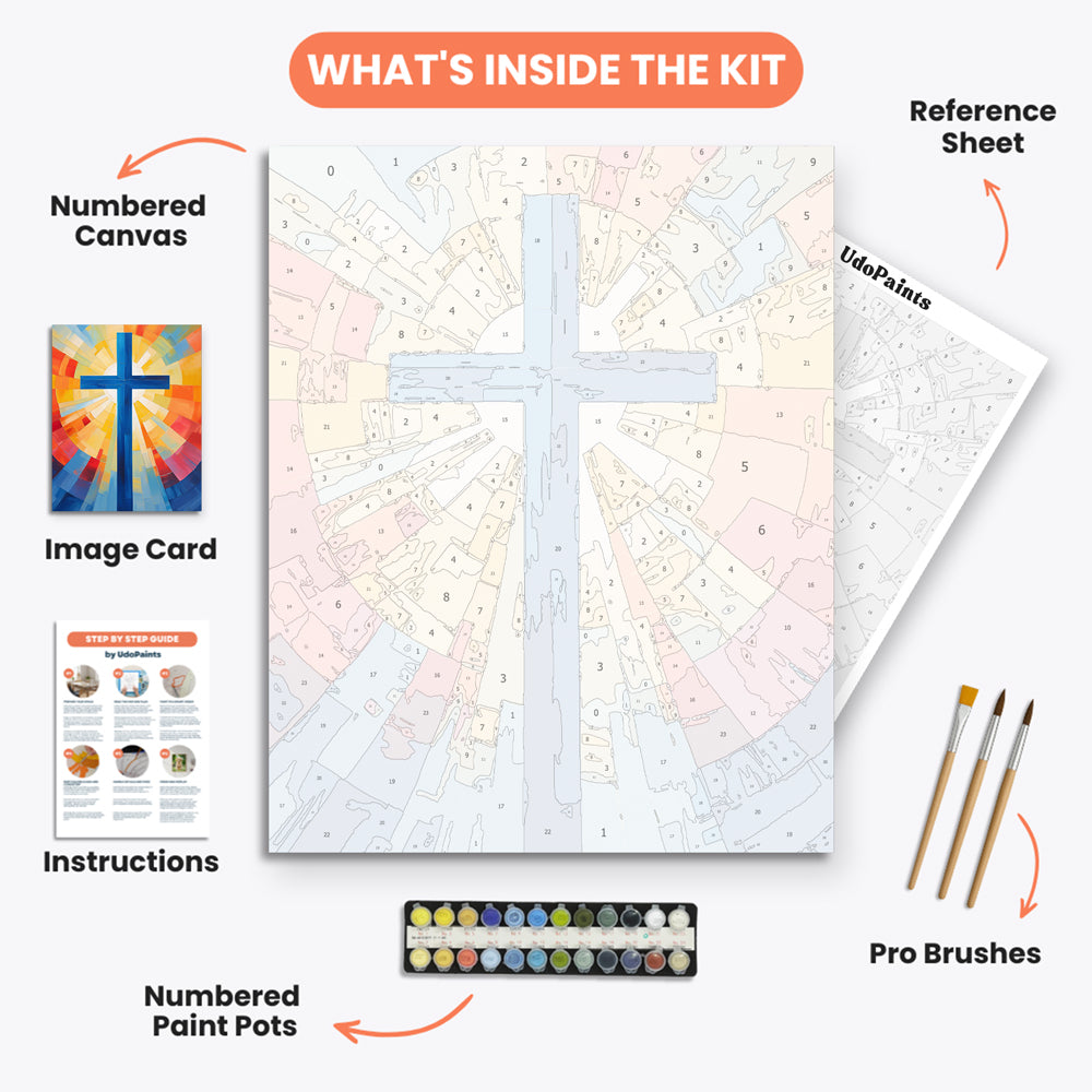 Vibrant Hope Paint by Numbers Kit – includes numbered canvas, paint pots, brushes, and instructions