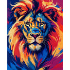 Vibrant Lion Majesty Paint by Numbers Kit design preview showing the full artwork layout before painting