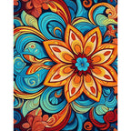 Vibrant Mandala Design Paint by Numbers Kit design preview showing the full artwork layout before painting
