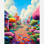 Vibrant Pathway Paint by Numbers Kit design preview showing the full artwork layout before painting