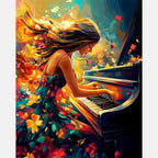 Vibrant Virtuoso Paint by Numbers Kit design preview showing the full artwork layout before painting