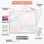 Vibrant Wave Art Paint by Numbers Kit – includes numbered canvas, paint pots, brushes, and instructions