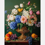 Vintage Bloom Paint by Numbers Kit design preview showing the full artwork layout before painting