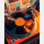 Vinyl Record Memory Paint by Numbers Kit design preview showing the full artwork layout before painting