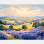 Violet Fields Paint by Numbers Kit design preview showing the full artwork layout before painting
