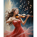 Violinist's Melody Paint by Numbers Kit design preview showing the full artwork layout before painting