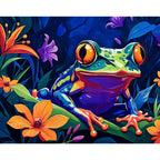 Vivacious Frog Paint by Numbers Kit design preview showing the full artwork layout before painting