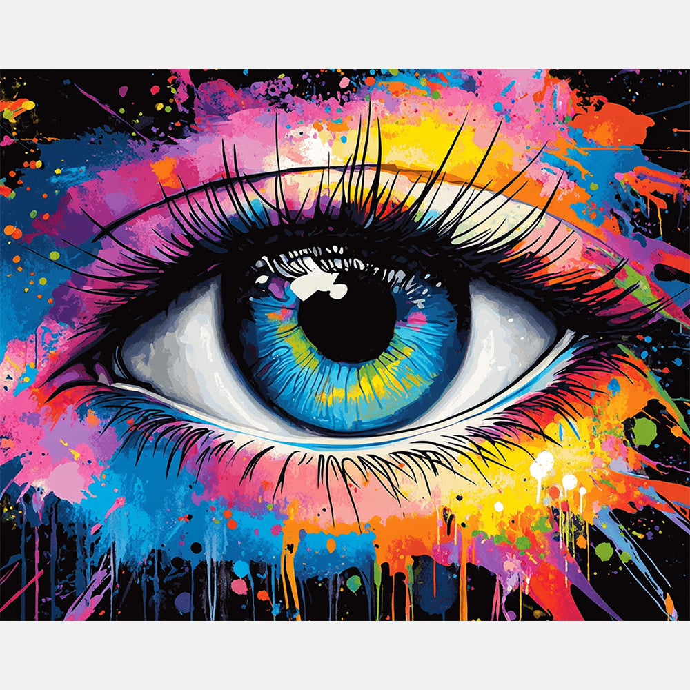 Vivid Eye Dance Paint by Numbers Kit design preview showing the full artwork layout before painting