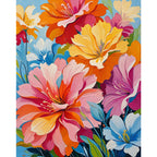 Vivid Floral Burst Paint by Numbers Kit design preview showing the full artwork layout before painting