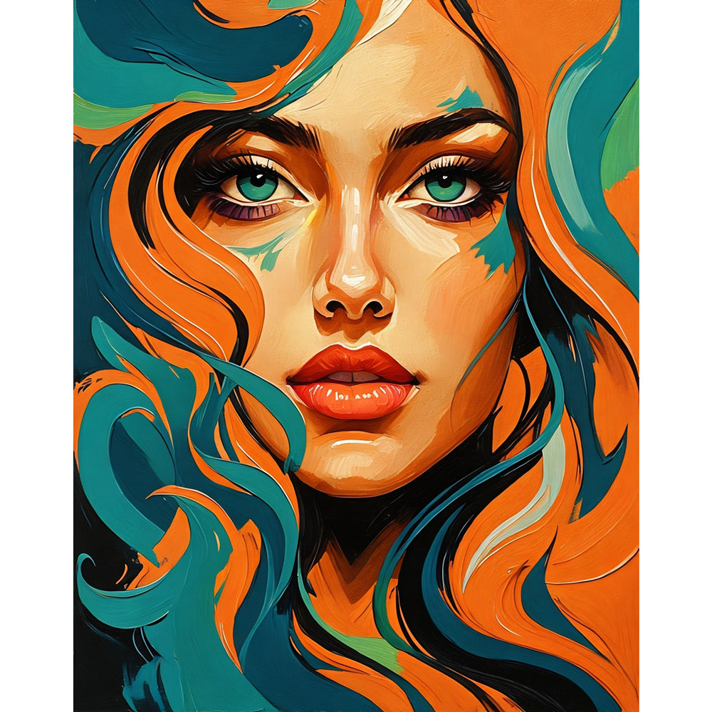 Vivid Portrait Paint by Numbers Kit design preview showing the full artwork layout before painting
