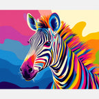 Vivid Zebra Paint by Numbers Kit design preview showing the full artwork layout before painting