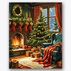 Warm Holiday Hearth Paint by Numbers Kit UdoPaints