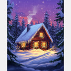 Warm Cabin Paint by Numbers Kit design preview showing the full artwork layout before painting
