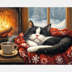 Warm Catnap Paint by Numbers Kit design preview showing the full artwork layout before painting
