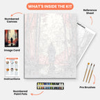 Warrior's Path Paint by Numbers Kit – includes numbered canvas, paint pots, brushes, and instructions