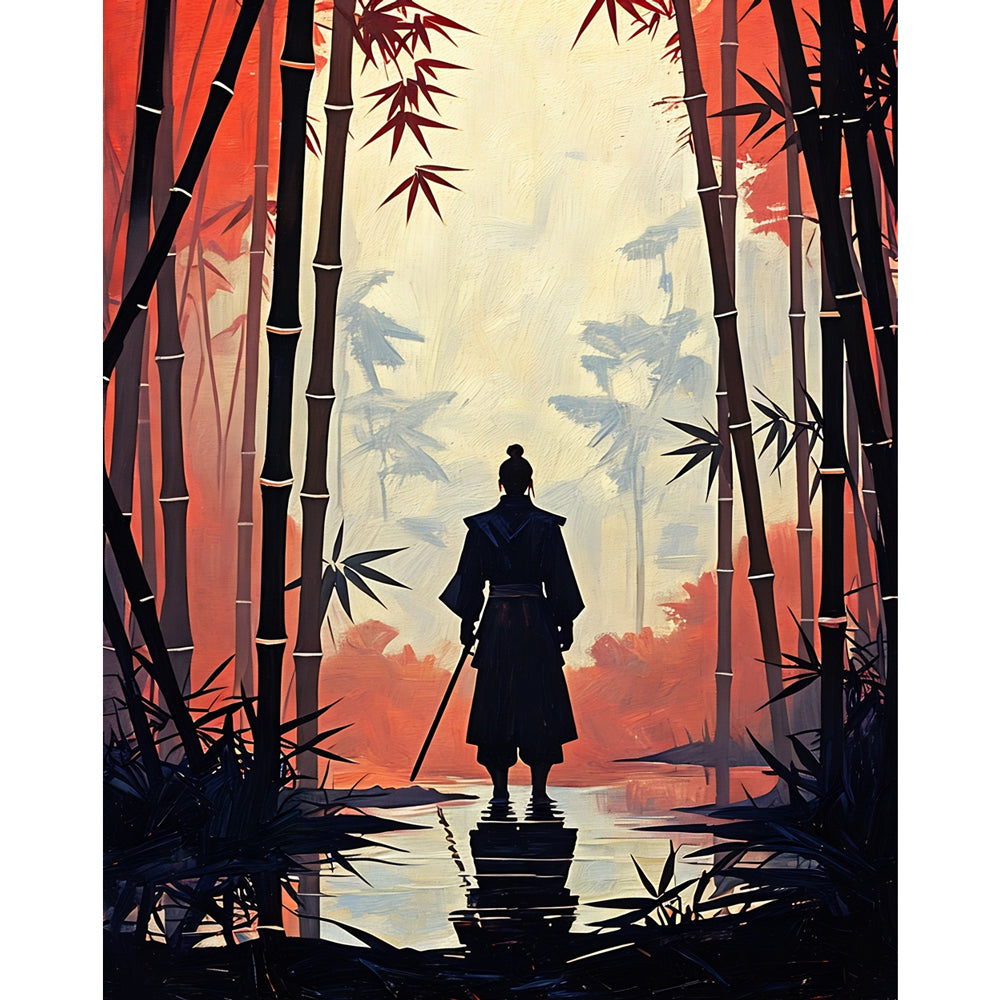 Warrior's Path Paint by Numbers Kit design preview showing the full artwork layout before painting