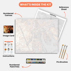 Warrior's Valor Paint by Numbers Kit – includes numbered canvas, paint pots, brushes, and instructions