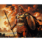 Warrior's Valor Paint by Numbers Kit design preview showing the full artwork layout before painting