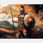 Warrior of Legend Paint by Numbers Kit design preview showing the full artwork layout before painting