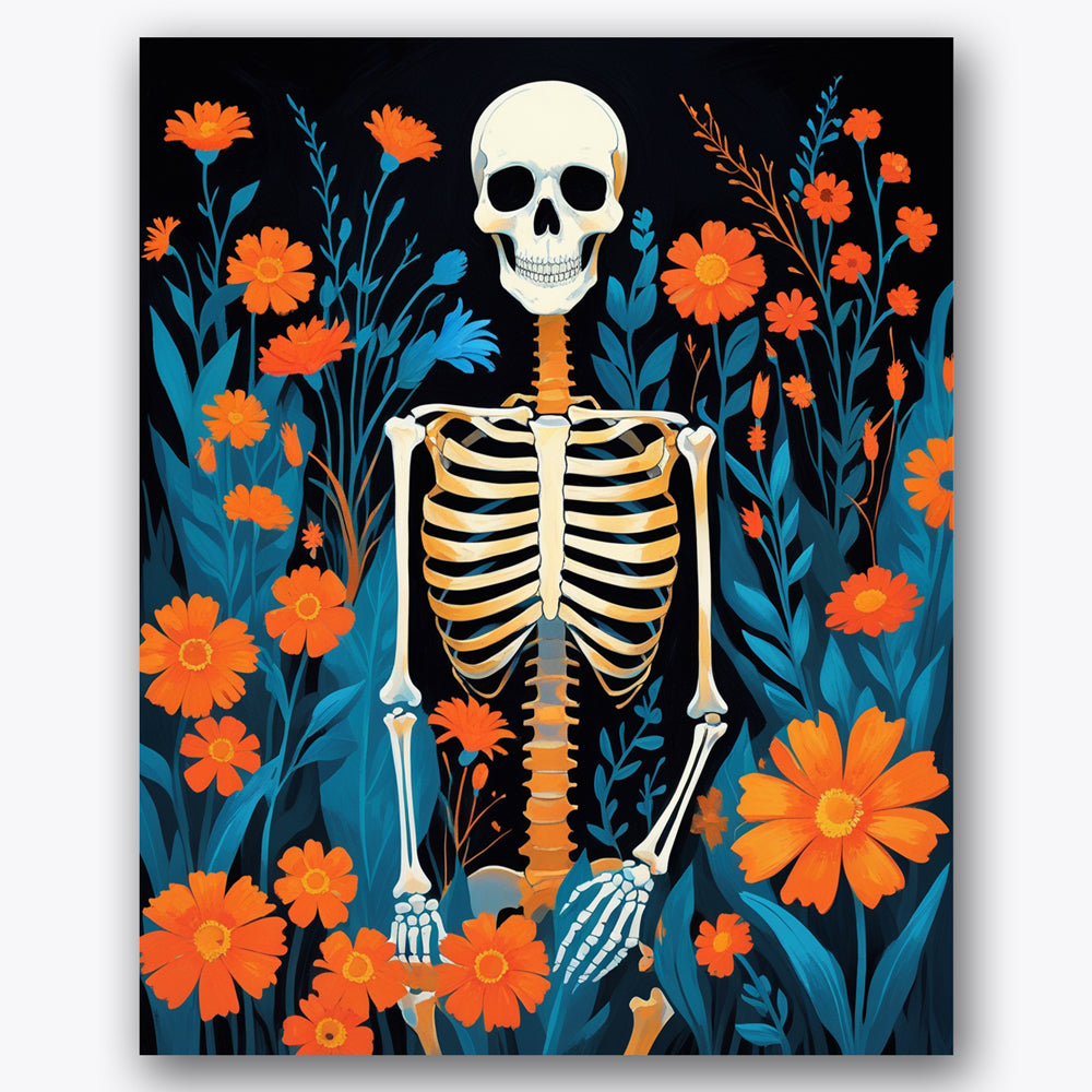 Whimsical Skeleton Garden Paint by Numbers Kit UdoPaints