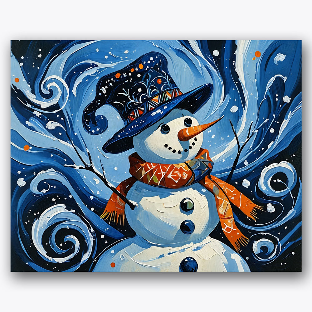 Whimsical Snowman Paint by Numbers Kit UdoPaints