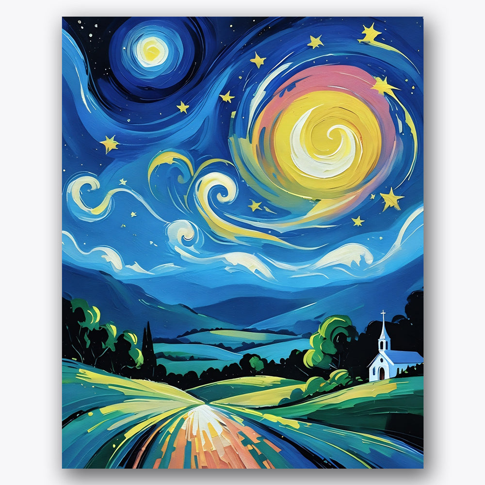Whimsical Nightscape Paint by Numbers Kit UdoPaints