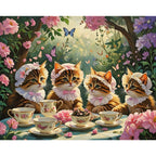 Whimsical Tea Party Paint by Numbers Kit design preview showing the full artwork layout before painting