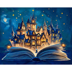 Whimsical Townscape Paint by Numbers Kit design preview showing the full artwork layout before painting