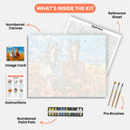 Wildflower Companions Paint by Numbers Kit – includes numbered canvas, paint pots, brushes, and instructions