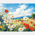 Wildflower Meadow Paint by Numbers Kit design preview showing the full artwork layout before painting