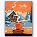 Winter Coffee Retreat Paint by Numbers Kit UdoPaints