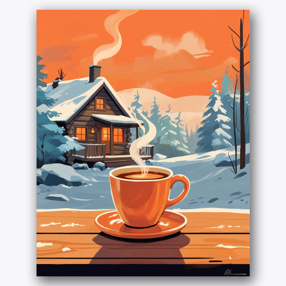 Winter Coffee Retreat Paint by Numbers Kit UdoPaints