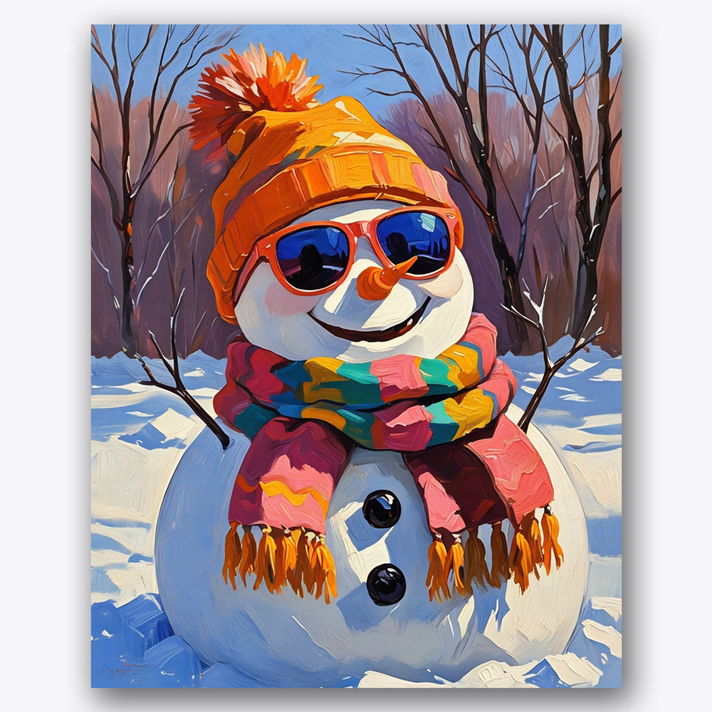 Winter Snowman Fun Paint by Numbers Kit UdoPaints