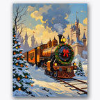 Winter Train Journey Paint by Numbers Kit UdoPaints