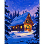 Winter Retreat Paint by Numbers Kit design preview showing the full artwork layout before painting