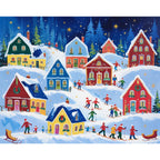 Winter Town Festivity Paint by Numbers Kit design preview showing the full artwork layout before painting