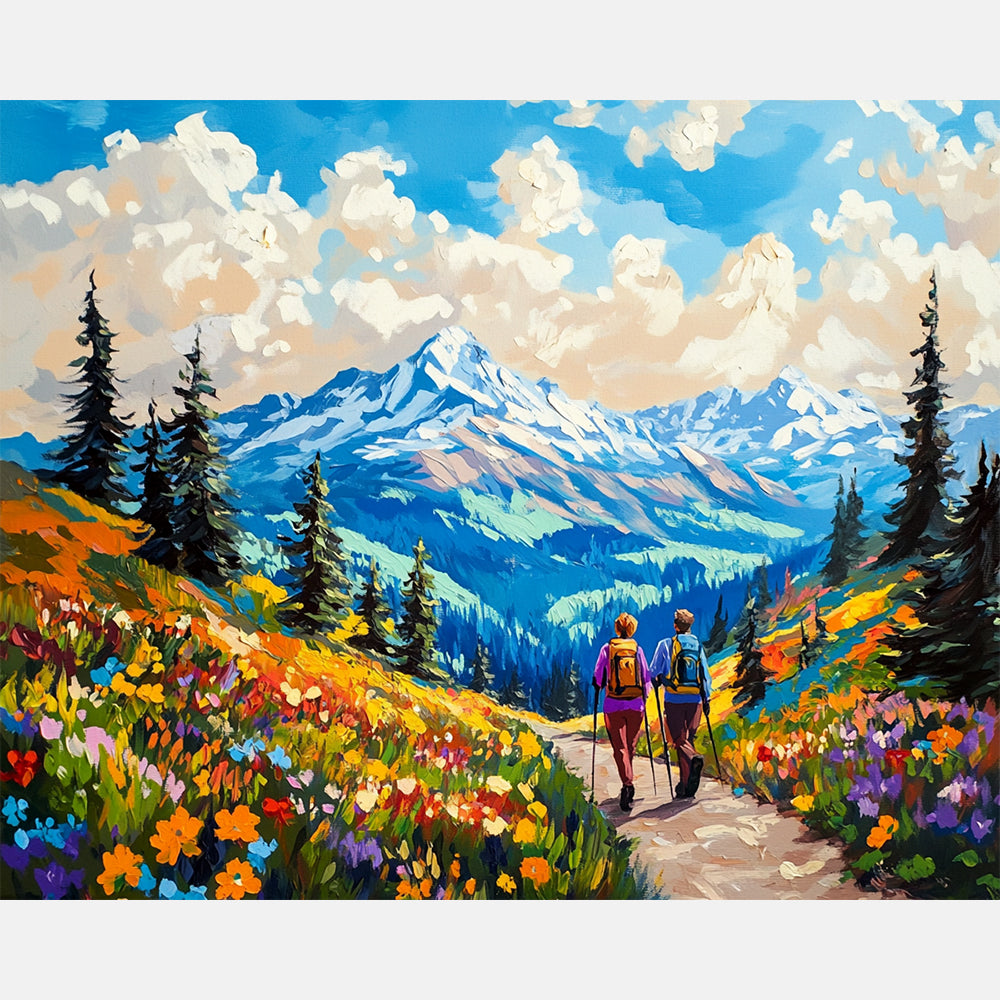 You & Me Journey Paint by Numbers Kit design preview showing the full artwork layout before painting